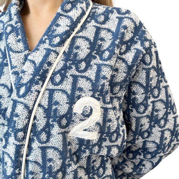 Christian Dior Vintage Trotter Monogram Logo Bathrobe #L Terry Cloth [105820] - Picture 3 of 12